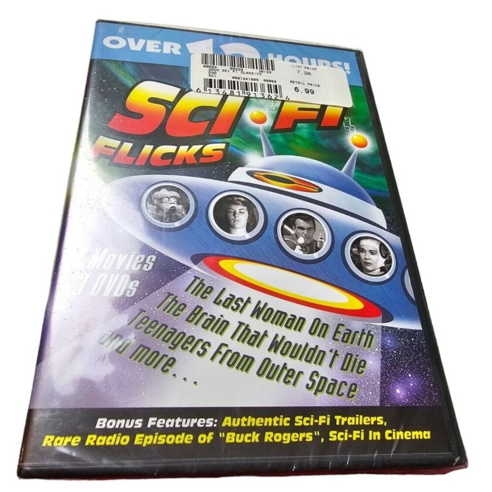 Sci-Fi Flicks DVD Over 13 Hours of Movies Bonus Features Brand New SEALED